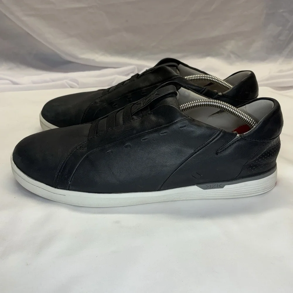 Kizik New York Slip On Sneakers Men's US 13 W Black Leather‎ Shoes Skate Moto